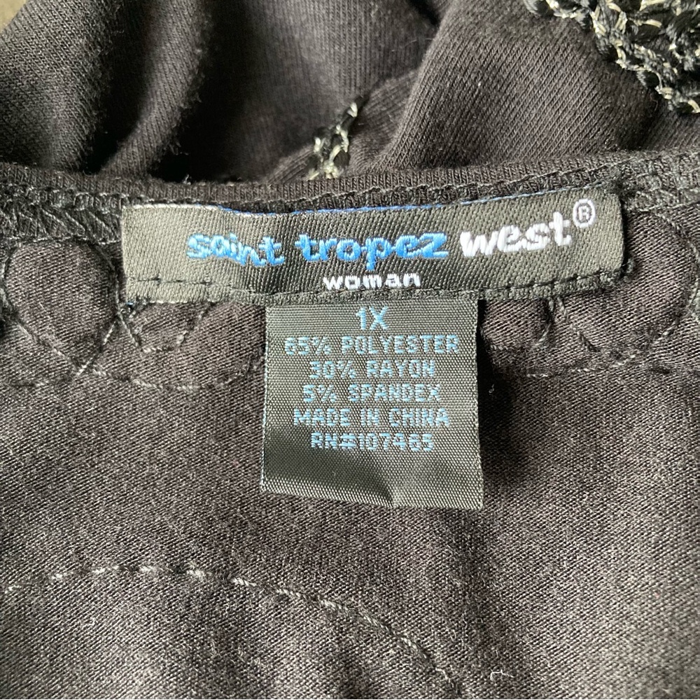 Saint Tropez West Button Up Top Silver Shimmer Detailing Women’s 1X - Picture 4 of 7